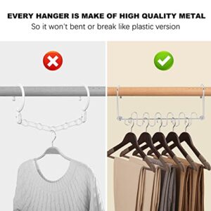 WWW Metal Space Saving Hangers,2 Pack Closet Organizers and Storage Space Saving Multifunctional 360°Rotation Stainless Steel Clothes Hanger for Wardrobe Heavy Clothes, Shirts, Pants, Dresses