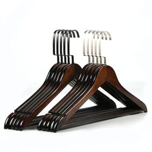 5pcs Solid Wood Clothes Hangers 360 Degree Rotatable Hangers for Home Hotel Shopping Mall
