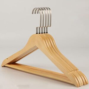 5pcs Solid Wood Clothes Hangers 360 Degree Rotatable Hangers for Home Hotel Shopping Mall