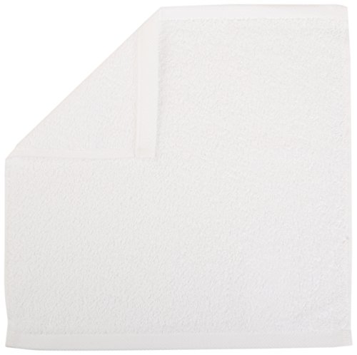 Amazon Basics Cotton Hand Towel - 24-Pack, White & Fast Drying, Extra Absorbent, Terry Cotton Washcloths - Pack of 24, White, 12 x 12-Inch
