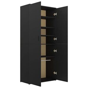 WIFESE Shoe Storage Shoe Cabinet for Entryway 31.5"x15.4"x70.1" Shoe Organizer Shoe Cubby Storage with Doors Shoe Rack Organizer Shoe Shelves Shoe Closet Black