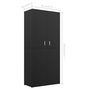 WIFESE Shoe Storage Shoe Cabinet for Entryway 31.5"x15.4"x70.1" Shoe Organizer Shoe Cubby Storage with Doors Shoe Rack Organizer Shoe Shelves Shoe Closet Black