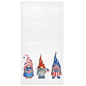 pfrewn patriotic gnomes hand towels 16x30 in american usa flag bath towel kitchen dish guest towel stars and stripes bathroom towel memorial day 4th of july decorations