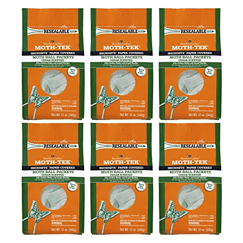 Reefer-Galler Moth-Tek Snowhite Cedar Scented Moth Ball Packets 12 oz (6)