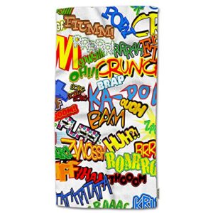 swono retro comic hand towel retro comic book with bright cartoon lettering on white background polyester hand towels for home bathroom kitchen hand face gym spa hotel 30"x15"