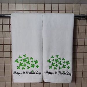 Happy St.Patriks Day Hand Towel Valentines Day Kitchen Bathroom Faucet Towel Be Mine Fingertip Towel Set Highly Absorbent SPA Gym Guest Shower Towels 11x18 inches Holiday Decorations (White, 2)