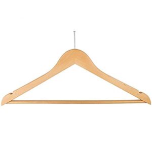 nahanco 60017bec wooden suit hanger, 17" low gloss natural finish with ball top hook and bright chrome hardware (pack of 100)