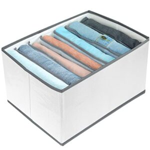 krizyher 7 grids wardrobe clothes organizer , folded clothes organizer for closet, washable clothing storage bins, upgrade drawer clothes compartment storage box for jeans, pants, t-shirts