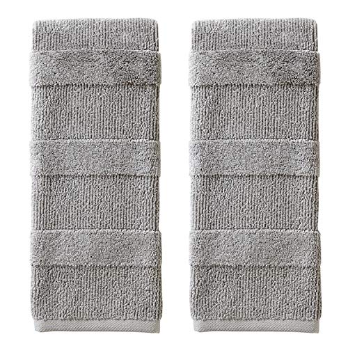 SKL HOME by Saturday Knight Ltd. V1359010835203 Efrie Hand Towel Set, 13" x 5.5", Gray