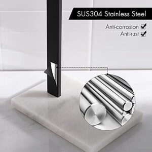 KES Towel Holder Stand for Bathroom, Countertop Towel Stand with Marble Base, L-Shape Standing Towel Rack, SUS304 Stainless Steel Matte Black, BTH220A-BK