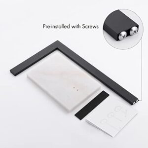 KES Towel Holder Stand for Bathroom, Countertop Towel Stand with Marble Base, L-Shape Standing Towel Rack, SUS304 Stainless Steel Matte Black, BTH220A-BK