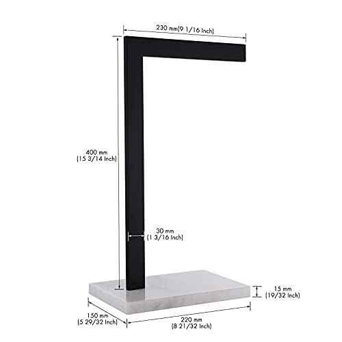 KES Towel Holder Stand for Bathroom, Countertop Towel Stand with Marble Base, L-Shape Standing Towel Rack, SUS304 Stainless Steel Matte Black, BTH220A-BK