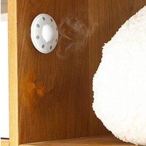 12 Pack Moth Ball Case with Adhesive Wall Sticker, Refillable Case for Moth Repellent Balls, Closet Clothes House Drawers Hanger Moth Block Case, 6cm Diameter, White, 12 Count