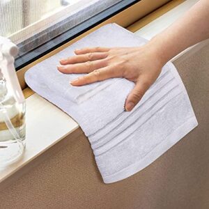 Utopia Towels Premium Bundle - Cotton Washcloths White (12x12 inches),Pack of 12 with White Hand Towels (16 x 28 inches), Pack of 6