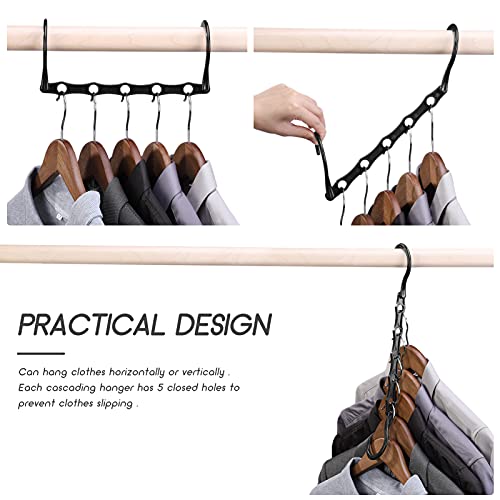 HOUSE DAY Black Magic Hangers 10 Pack and Black Velvet Hangers 50PK，Space Saving Hangers Set