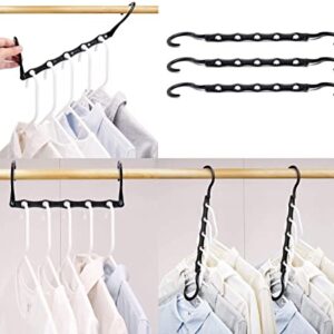 HOUSE DAY Black Magic Hangers 10 Pack and Black Velvet Hangers 50PK，Space Saving Hangers Set