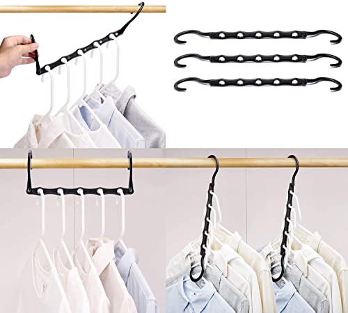 HOUSE DAY Black Magic Hangers 10 Pack and Black Velvet Hangers 50PK，Space Saving Hangers Set