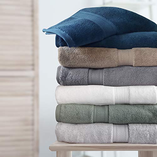 CANNON 100% Cotton Low Twist Hand Towels (18" L x 30" W), 550 GSM, Highly Absorbent, Super Soft and Fluffy (2 Pack, Peacock Blue)