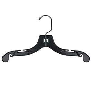 nahanco 479b plastic top hangers, lightweight, 19", black (pack of 200)