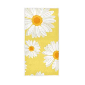 merrysugar hand towel sunflower daisy yellow soft highly absorbent face towel dish towel bathroom towels 30x15 inch towels for gym,yoga,kitchen and bath