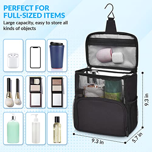 Portable Shower Caddy - Portable Shower Caddy Bag Large Capacity - College Dorm Essentials - Shower Bag for College - College Dorm Room Essentials for Girls Boys Students - Quick Dry with Metal Hook