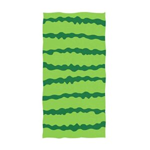 Naanle Fresh Green Watermelon Stripes Highly Absorbent Soft Large Decorative Guest Hand Towel for Bathroom, Hotel, Gym and Spa (16 x 30 Inches)