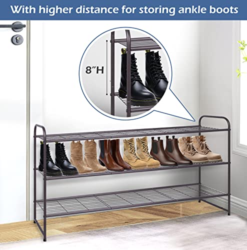 KEETDY Long 3 Tier Shoe Rack and 2-Tier Long Shoe Rack for Closet Entryway