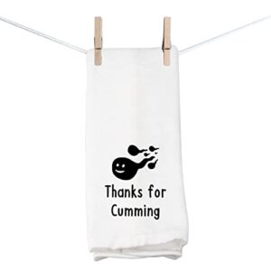 tsotmo couple naughty wash towel thank for cumming towel gift for adult humor gift sex towel gift (cumming)
