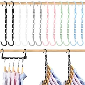 closet organizers and storage,12 pack sturdy closet organizer,upgraded closet storage space saving hangers,college dorm room essentials,multi collapsible hangers for heavy clothes, shirts, pants