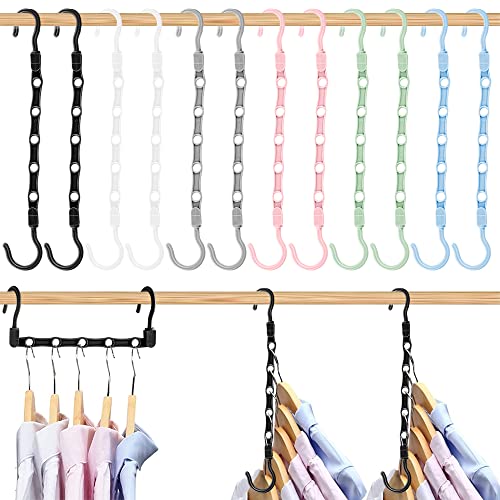 Closet Organizers and Storage,12 Pack Sturdy Closet Organizer,Upgraded Closet Storage Space Saving Hangers,College Dorm Room Essentials,Multi Collapsible Hangers for Heavy Clothes, Shirts, Pants