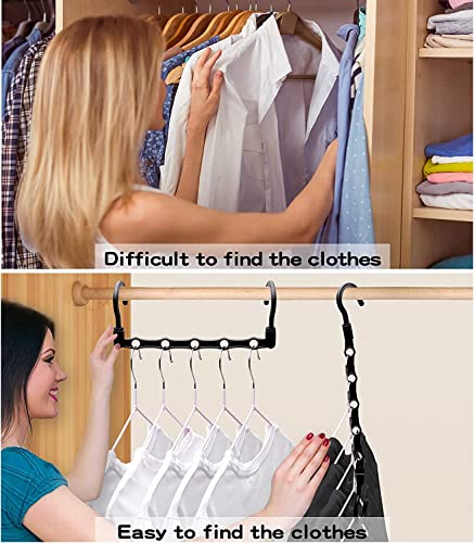 Closet Organizers and Storage,12 Pack Sturdy Closet Organizer,Upgraded Closet Storage Space Saving Hangers,College Dorm Room Essentials,Multi Collapsible Hangers for Heavy Clothes, Shirts, Pants