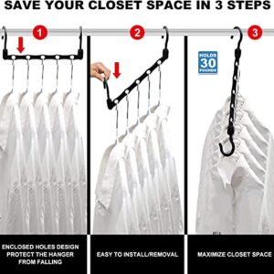 Closet Organizers and Storage,12 Pack Sturdy Closet Organizer,Upgraded Closet Storage Space Saving Hangers,College Dorm Room Essentials,Multi Collapsible Hangers for Heavy Clothes, Shirts, Pants