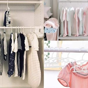 KEPLIN White Baby Hangers for Closet - 36 Pack, Plastic Nursery Hangers Space Saving Tubular Hangers, More Storage for Kids, Children, Clothes and Dresses