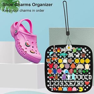 Littryee Shoe Charms Portable Roll Bag, Shoe Charms Organizer, Portable Wall Mounted Hanging Silicone Roll Storage Bag Display Stand for Shoe Charms