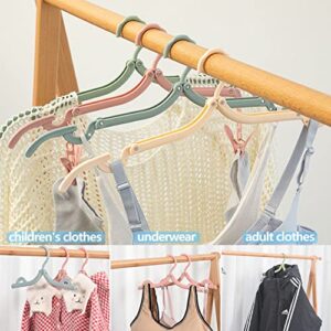 24 PCS Travel Hangers,Portable Folding Clothes Hangers,Travel Clothes Hangers with Clips,Travel Accessories Foldable Clothes Drying Rack for Travel,Plastic Foldable Non Slip Clothing Hangers,4 Colors