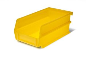 triton products 3-220y locbin stacking, hanging, interlocking polypropylene bins 7-3/8-inch l by 4-1/8-inch w by 3-inch h yellow 24 ct