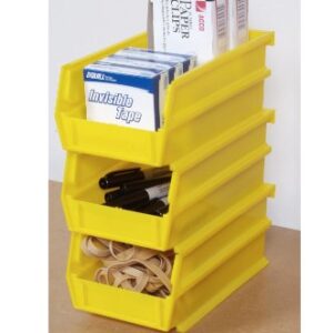 Triton Products 3-220Y LocBin Stacking, Hanging, Interlocking Polypropylene Bins 7-3/8-Inch L by 4-1/8-Inch W by 3-Inch H Yellow 24 CT