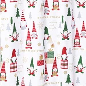 Indecor Home 15-Piece Christmas Holiday Bathroom Decoration Accessory Set | Bath Rug/Mat | Toilet Lid Topper | Shower Curtain | 12 Hooks | 5 Styles to Choose from (Gnome)