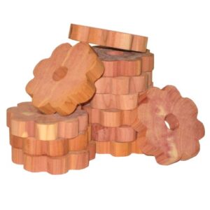 household essentials 14376-1 cedarfresh red cedar wood flower rings for hangers - set of 20