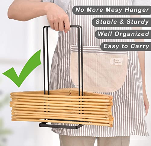 Hanger Organizer Stacker Clothes Storage Stand for Laundry Room Closet Space Saving Sturdy Adult Baby Clothes Rack Holder Black Holds up 90 Wire Hangers