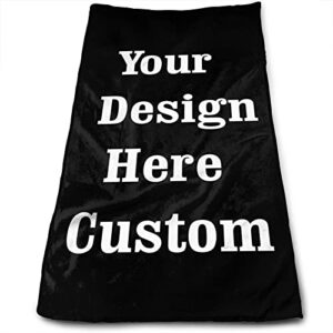 custom microfiber towel, personalized hand towel add your design super soft face towel for home hotel spa bathroom gym 27.512inch, black, one size