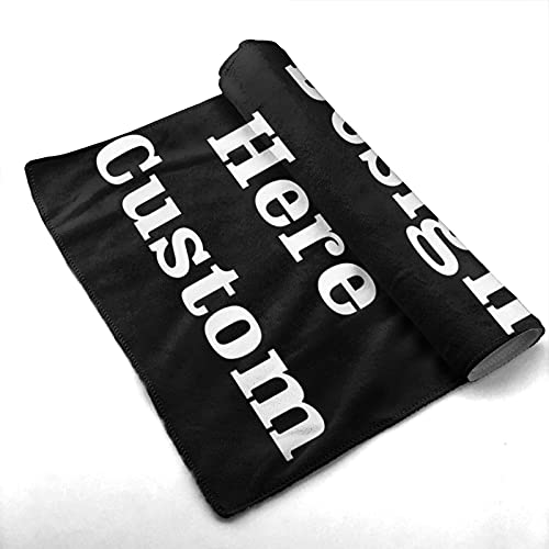 Custom Microfiber Towel, Personalized Hand Towel Add Your Design Super Soft Face Towel for Home Hotel Spa Bathroom Gym 27.512inch, Black, One Size