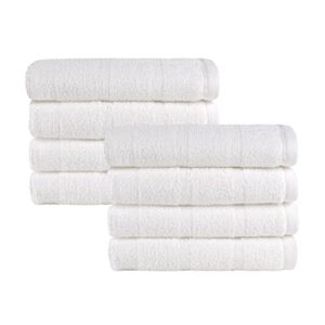 made here american heritage by 1888 mills luxury 8pc washcloth set, made in the usa of us and imported cotton, bathroom decor supporting usa manufacturing - white