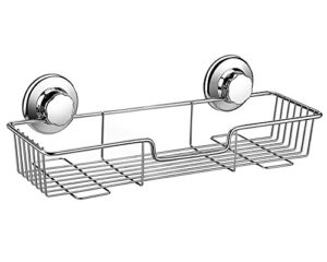 arcci powerful suction cup shower caddy, bath shelf storage combo organizer basket for bathroom & kitchen, rustproof stainless steel