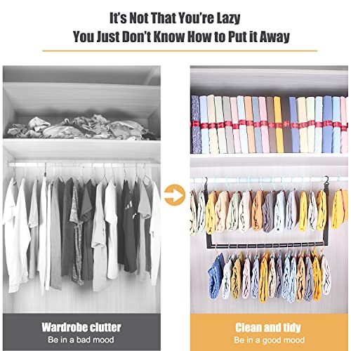 T Shirt Folding Board Organizer, Shirt Sweater Trousers Clothes Folder Laundry Organizer Easy and Fast to Fold Clothes, Multifunctional Hook Folding Board, Closet Organizer (5Pcs Pink M)