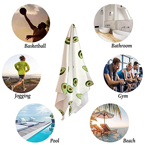 Vantaso Fruit Avocado Hand Towels Kitchen Towels for Bathroom Microfiber Bath Towel Dish Guest Fingertip Towel for Gym Spa Hotel and Bar 30" x 15"