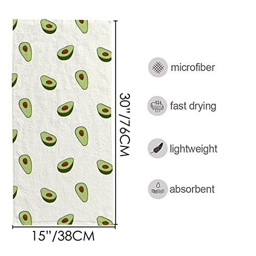 Vantaso Fruit Avocado Hand Towels Kitchen Towels for Bathroom Microfiber Bath Towel Dish Guest Fingertip Towel for Gym Spa Hotel and Bar 30" x 15"