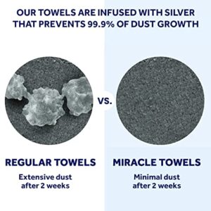 Miracle Made Washcloth - Stone - Premium 100% USA-Grown Cotton Washcloths for Bathroom with Natural Silver Ultra Soft Plush Fade Resistant Highly Absorbent Quick Drying