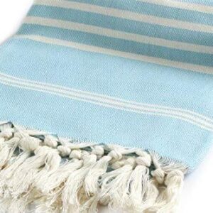 Cacala Turkish Hand Loomed Towels Peshtemal Highly Absorbent Quick and Easy Dry Soft and Comfortable for Shower, Spa, Pool, Gym and Yoga 100% Cotton Sultan Series, 37" x 70"