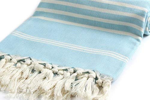 Cacala Turkish Hand Loomed Towels Peshtemal Highly Absorbent Quick and Easy Dry Soft and Comfortable for Shower, Spa, Pool, Gym and Yoga 100% Cotton Sultan Series, 37" x 70"